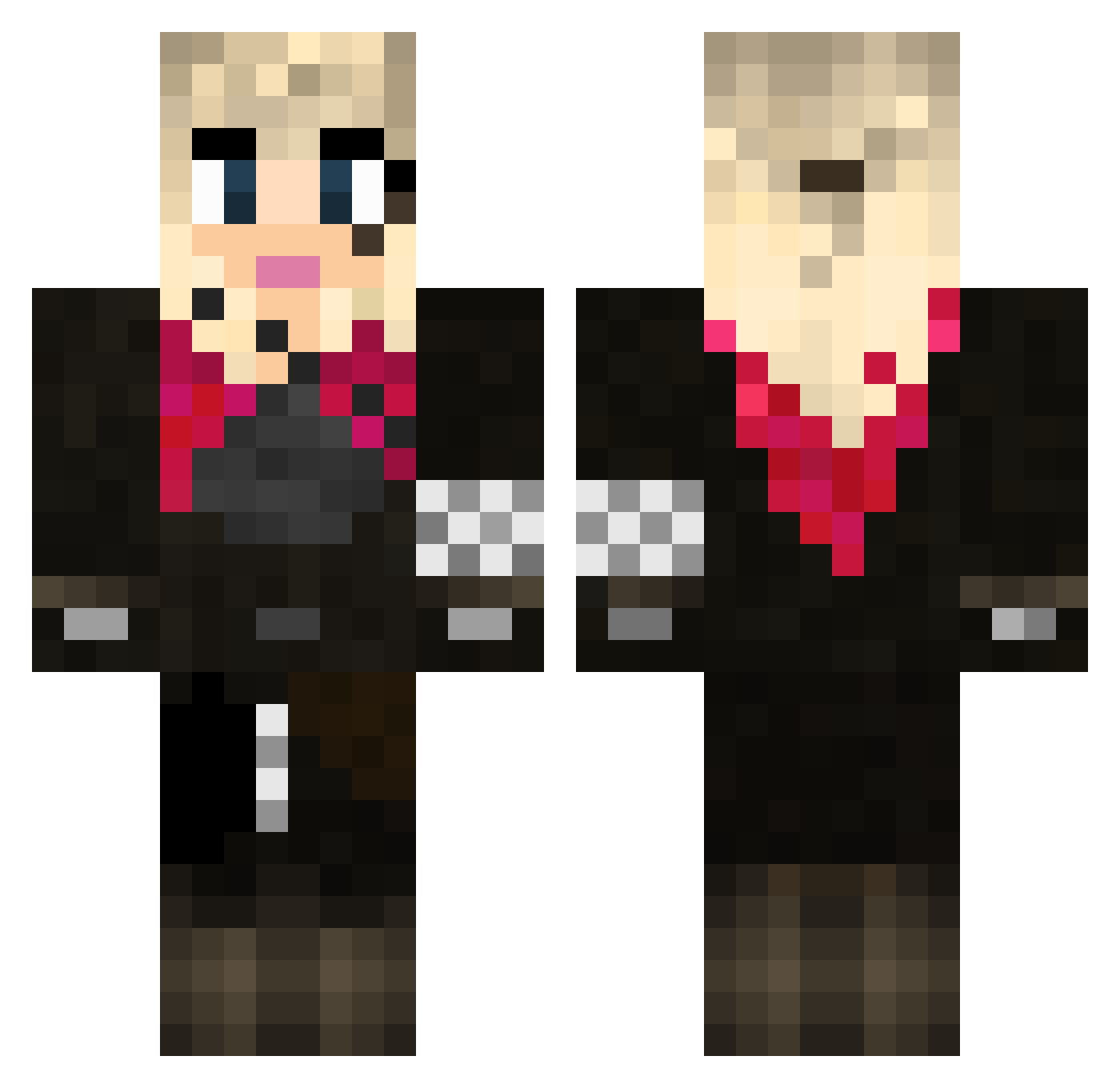 wolftiger3 Minecraft skin, front and back view