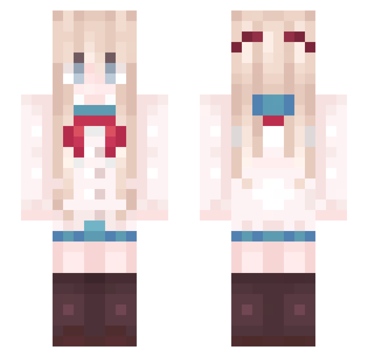 Farunervous Minecraft skin, front and back view