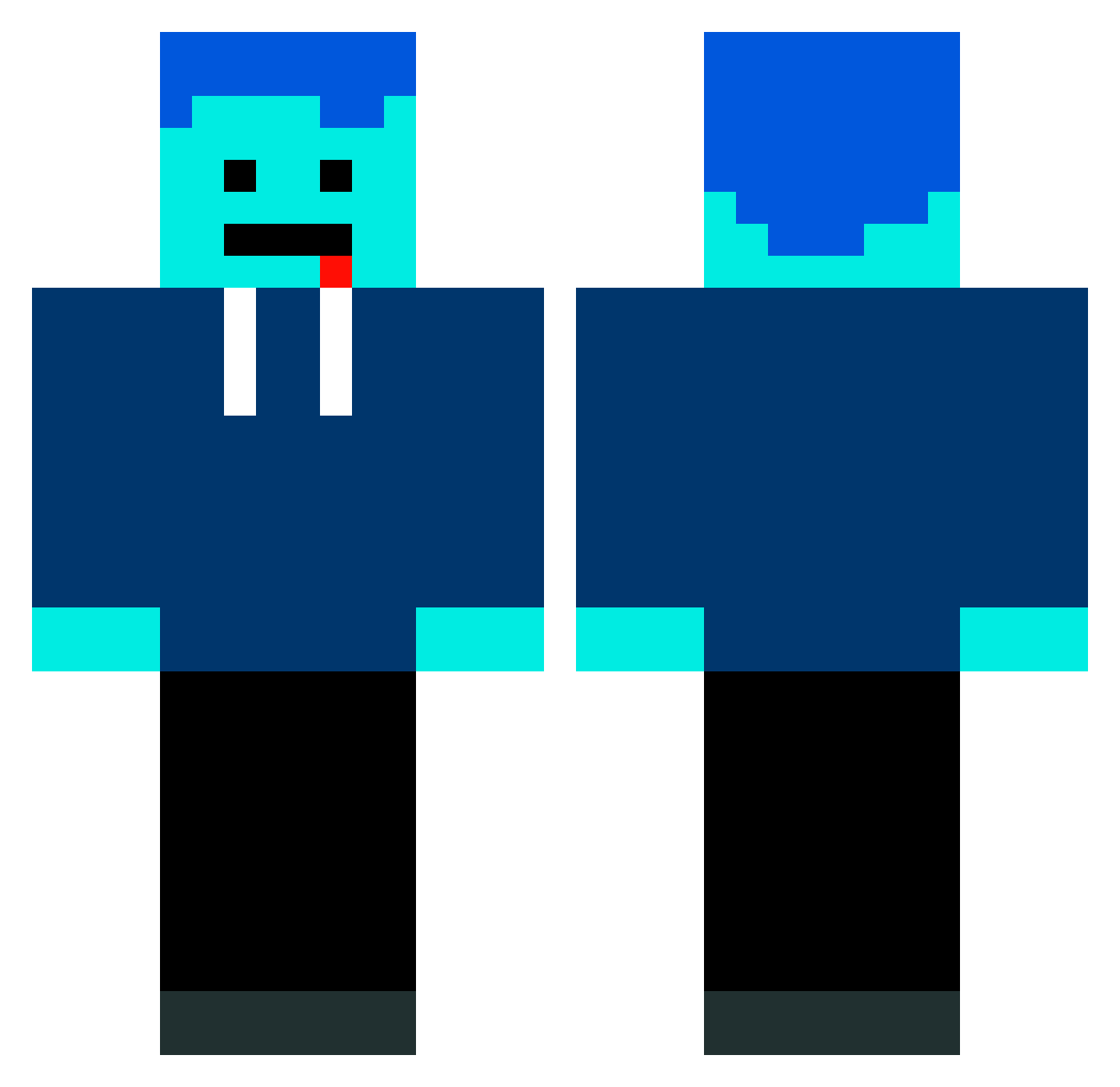 TheRetroGR Minecraft skin, front and back view