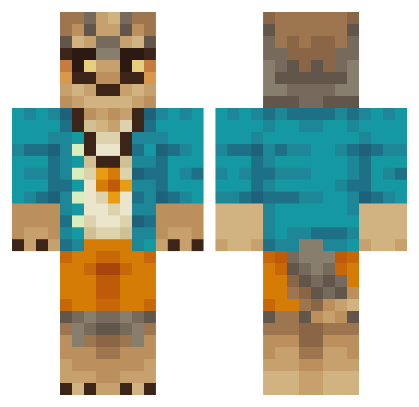 DreamlandDweller Minecraft skin, front and back view