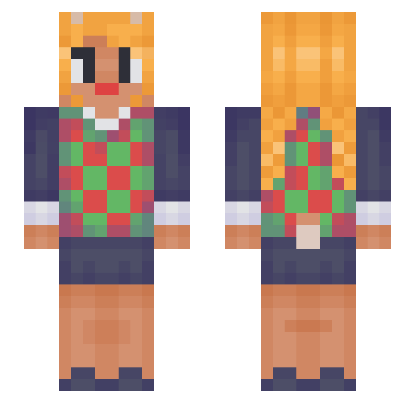 AzureJellie Minecraft skin, front and back view