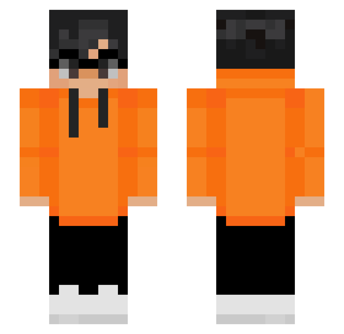 dizzledae Minecraft skin, front and back view
