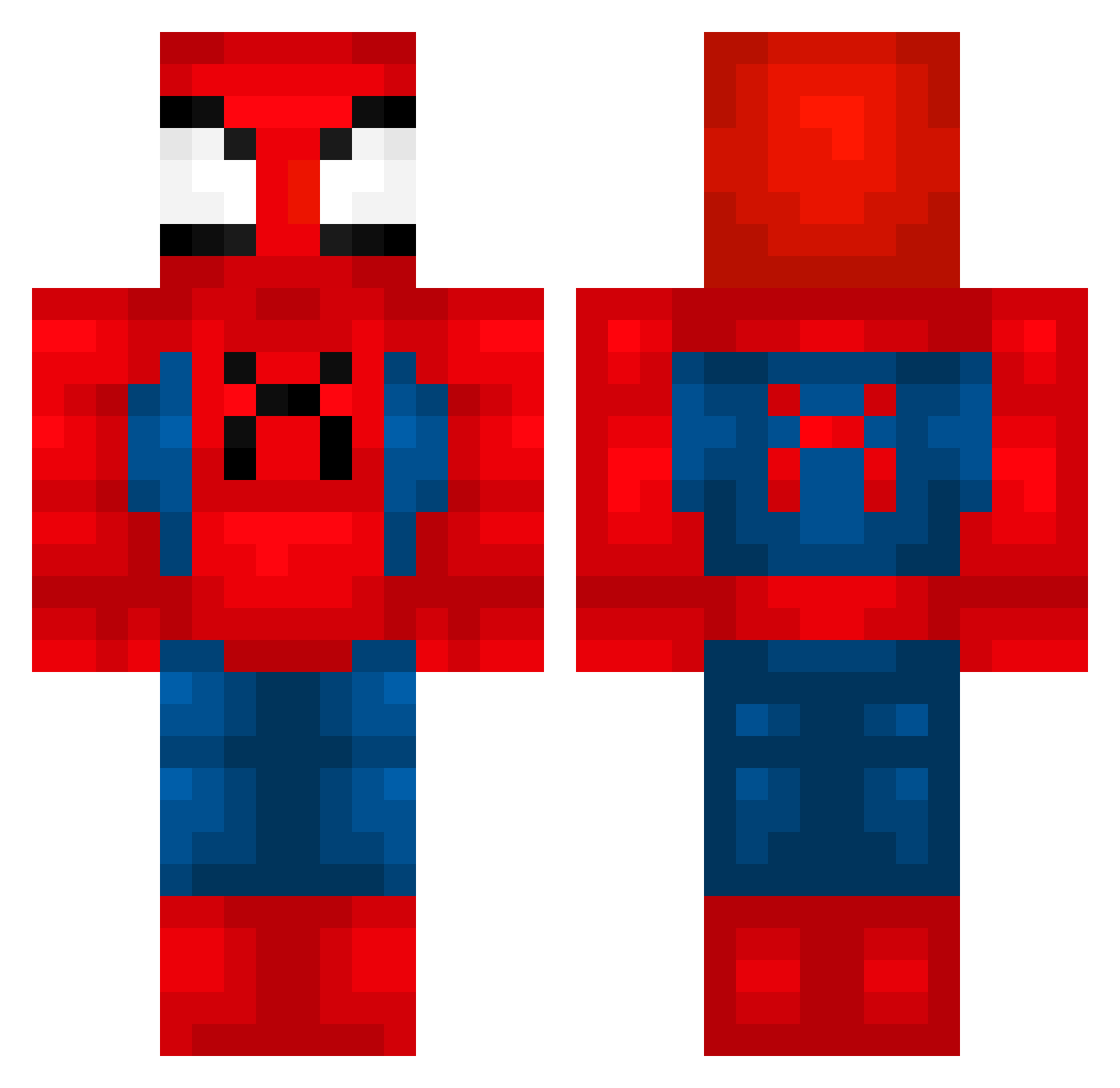 Steakize Minecraft skin, front and back view
