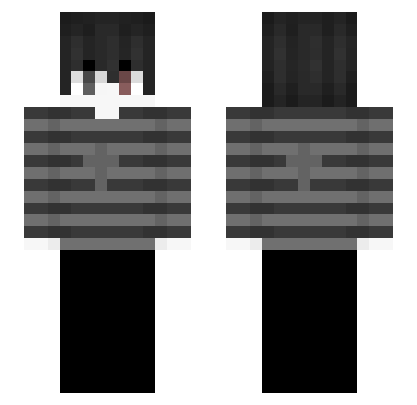 Mountan Minecraft skin, front and back view