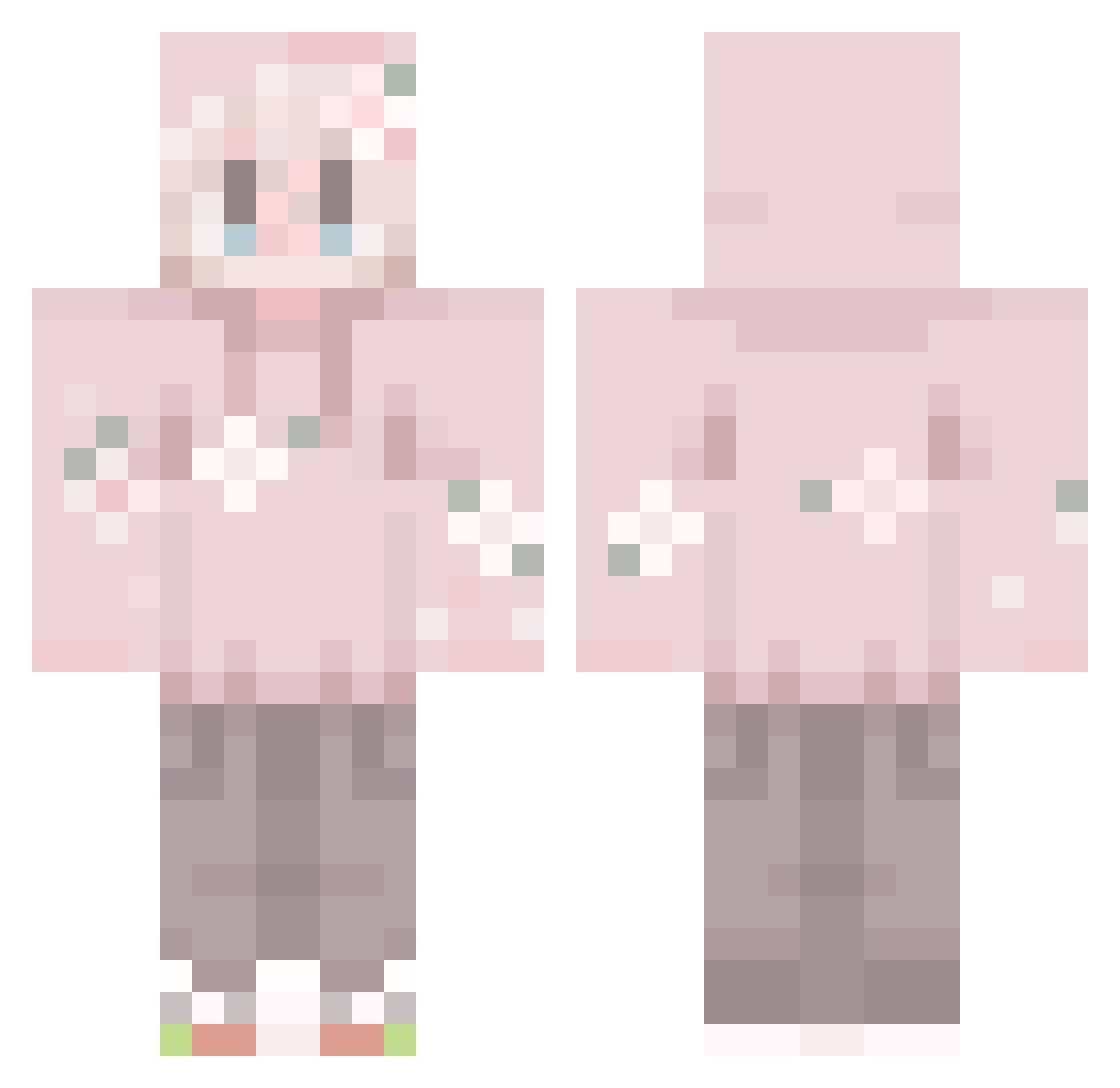 xbbgwh Minecraft skin, front and back view