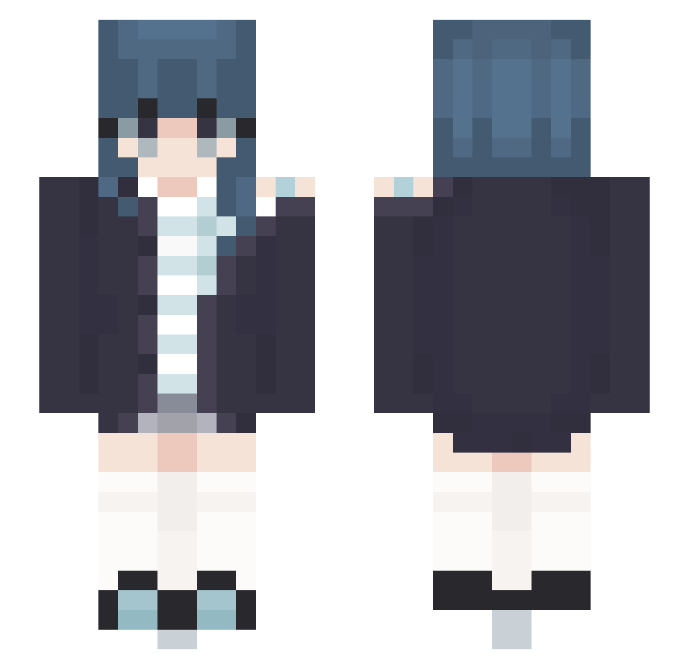 Bunnzle Minecraft skin, front and back view
