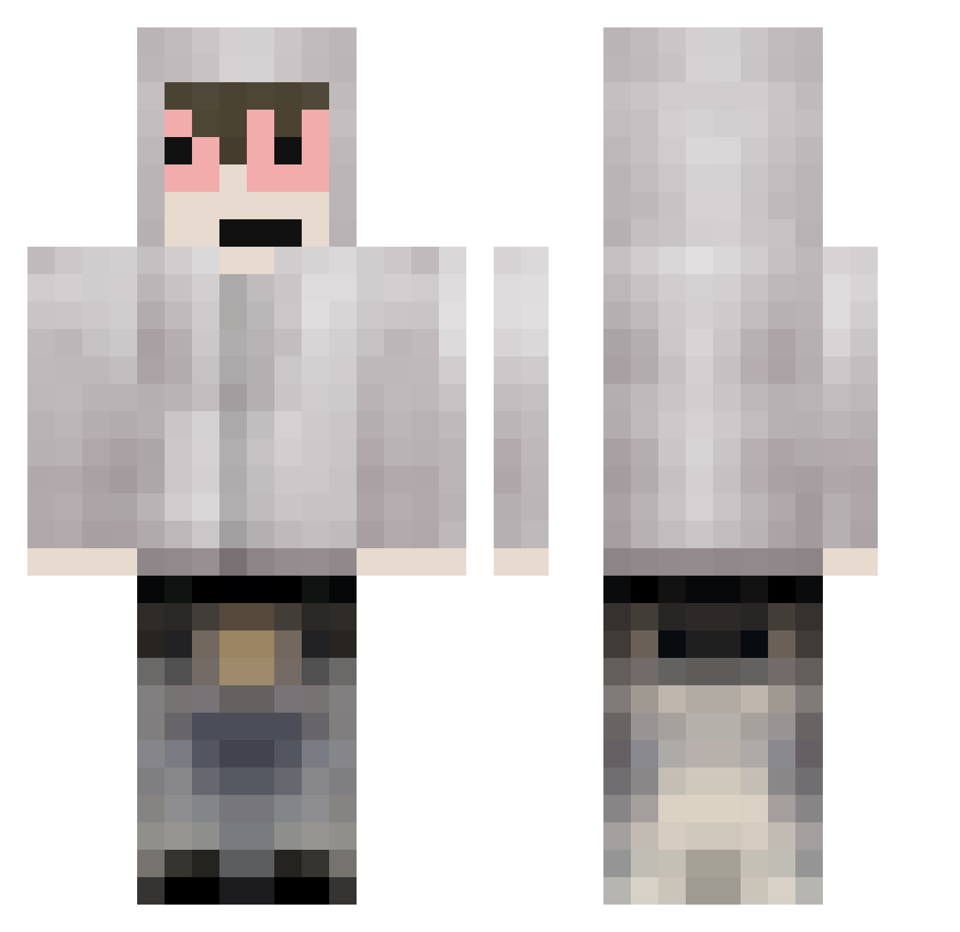 Augusttto Minecraft skin, front and back view