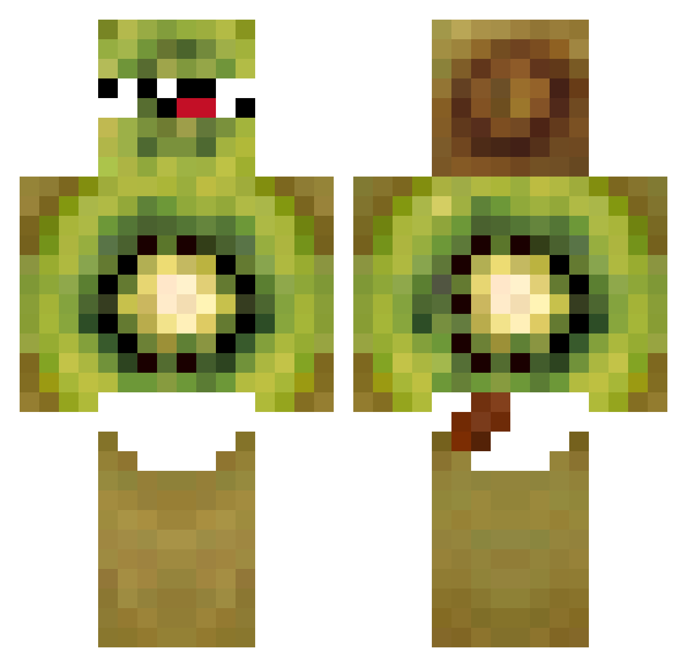 Kingof_Kiwi Minecraft skin, front and back view