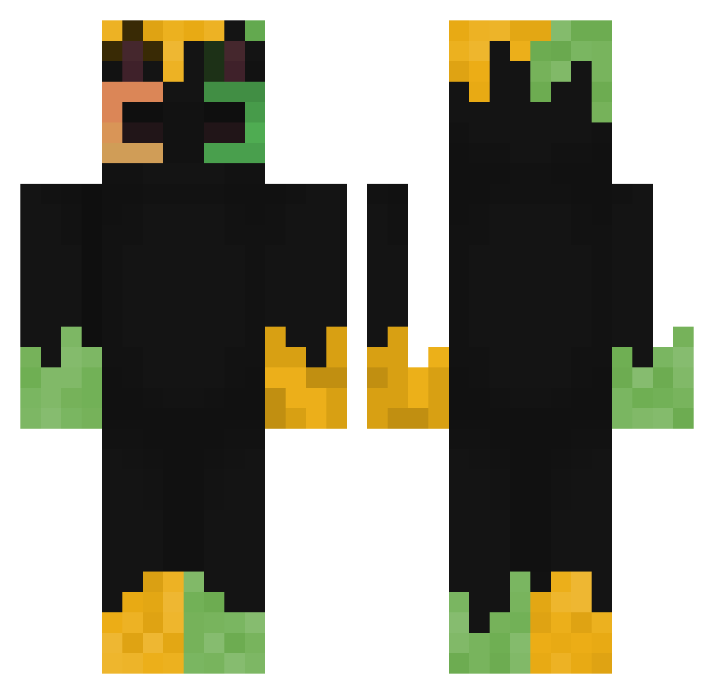 YesItsBoa Minecraft skin, front and back view