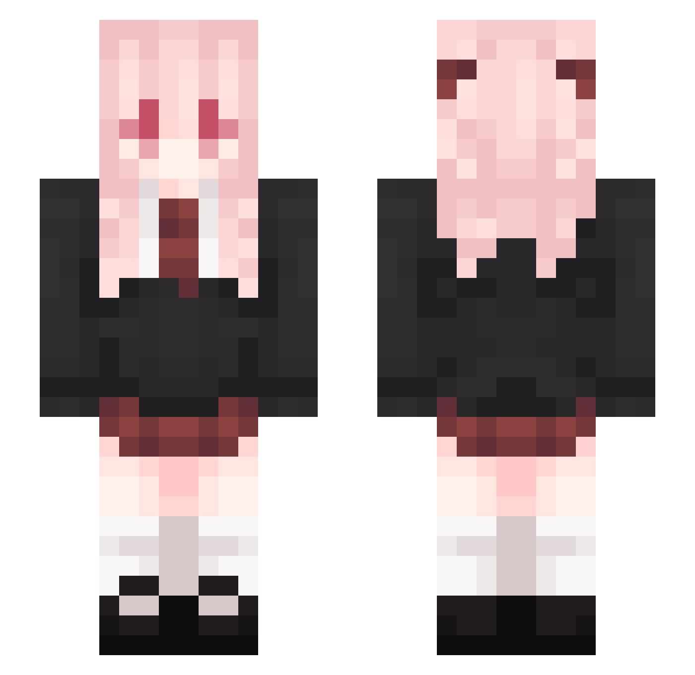 Awaiiya Minecraft skin, front and back view