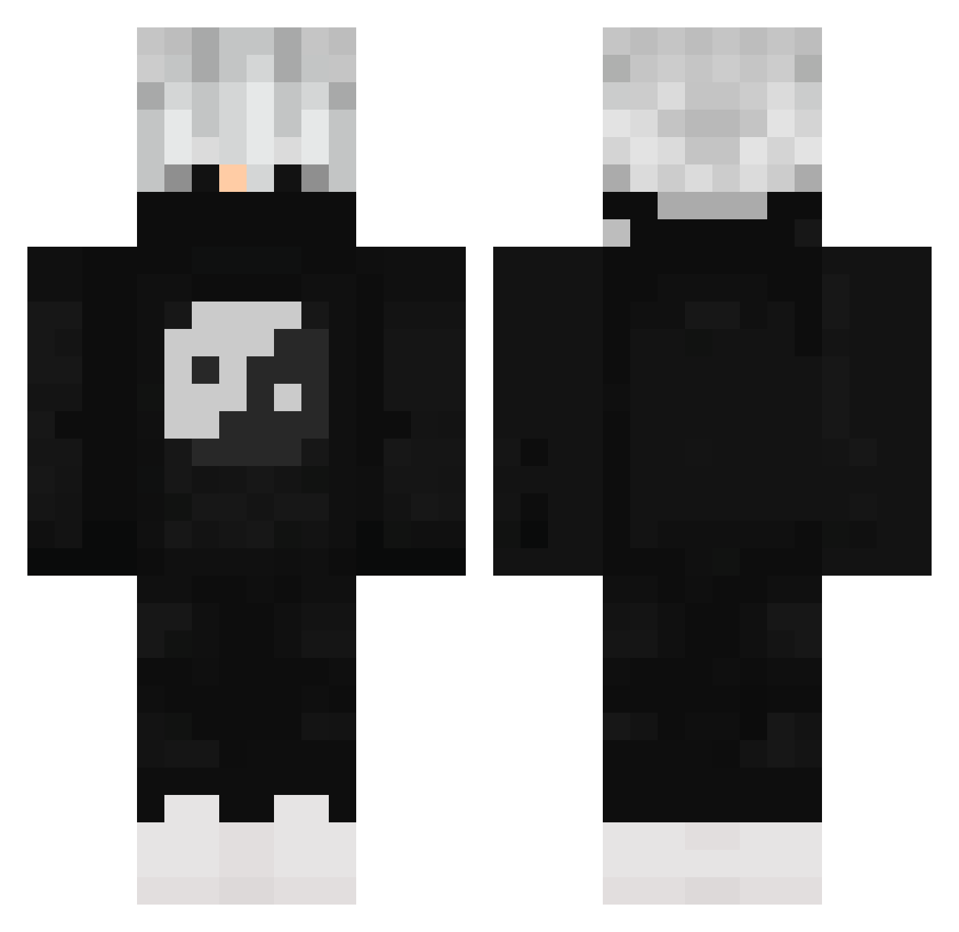 ArmaniKyzo Minecraft skin, front and back view