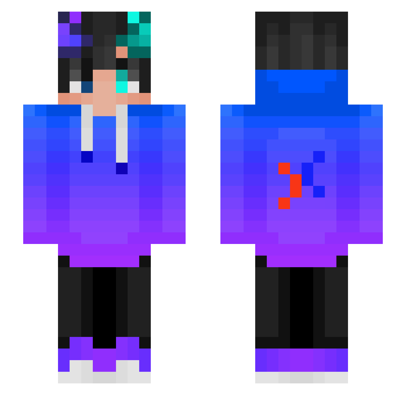 _B15 Minecraft skin, front and back view