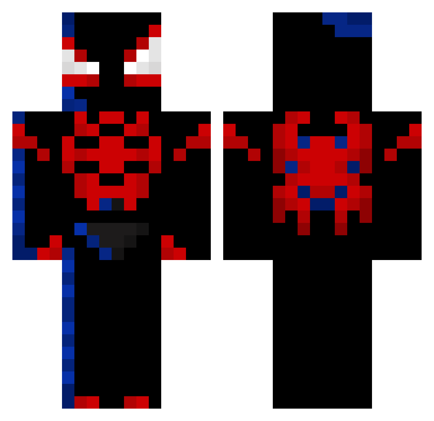 Narakuhanku Minecraft skin, front and back view