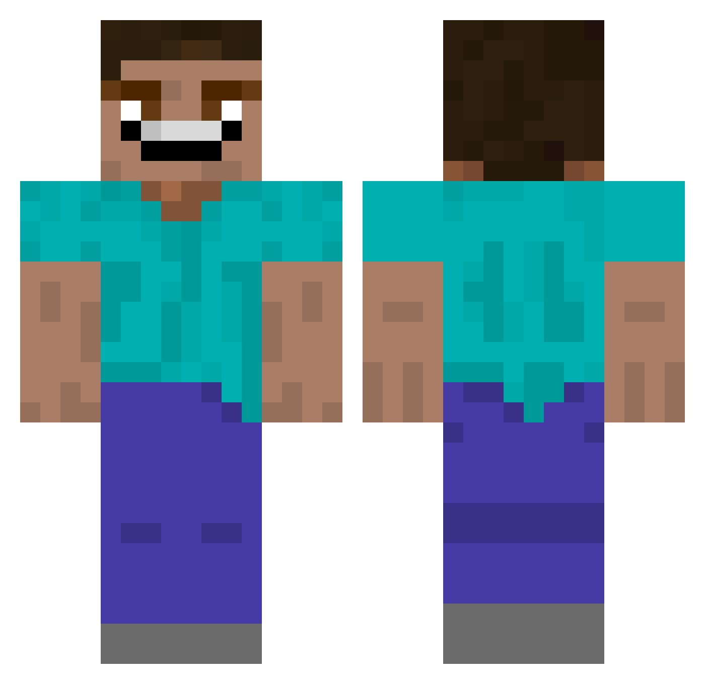 eurko Minecraft skin, front and back view