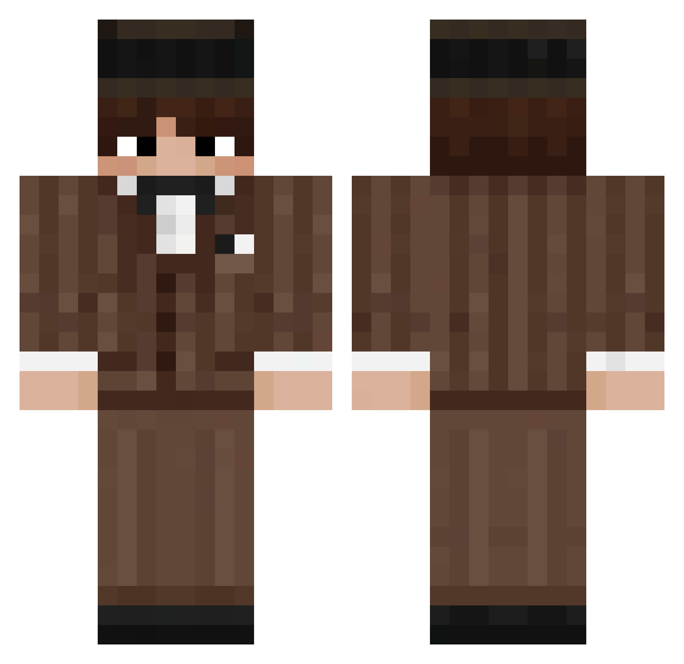 Lelekx Minecraft skin, front and back view