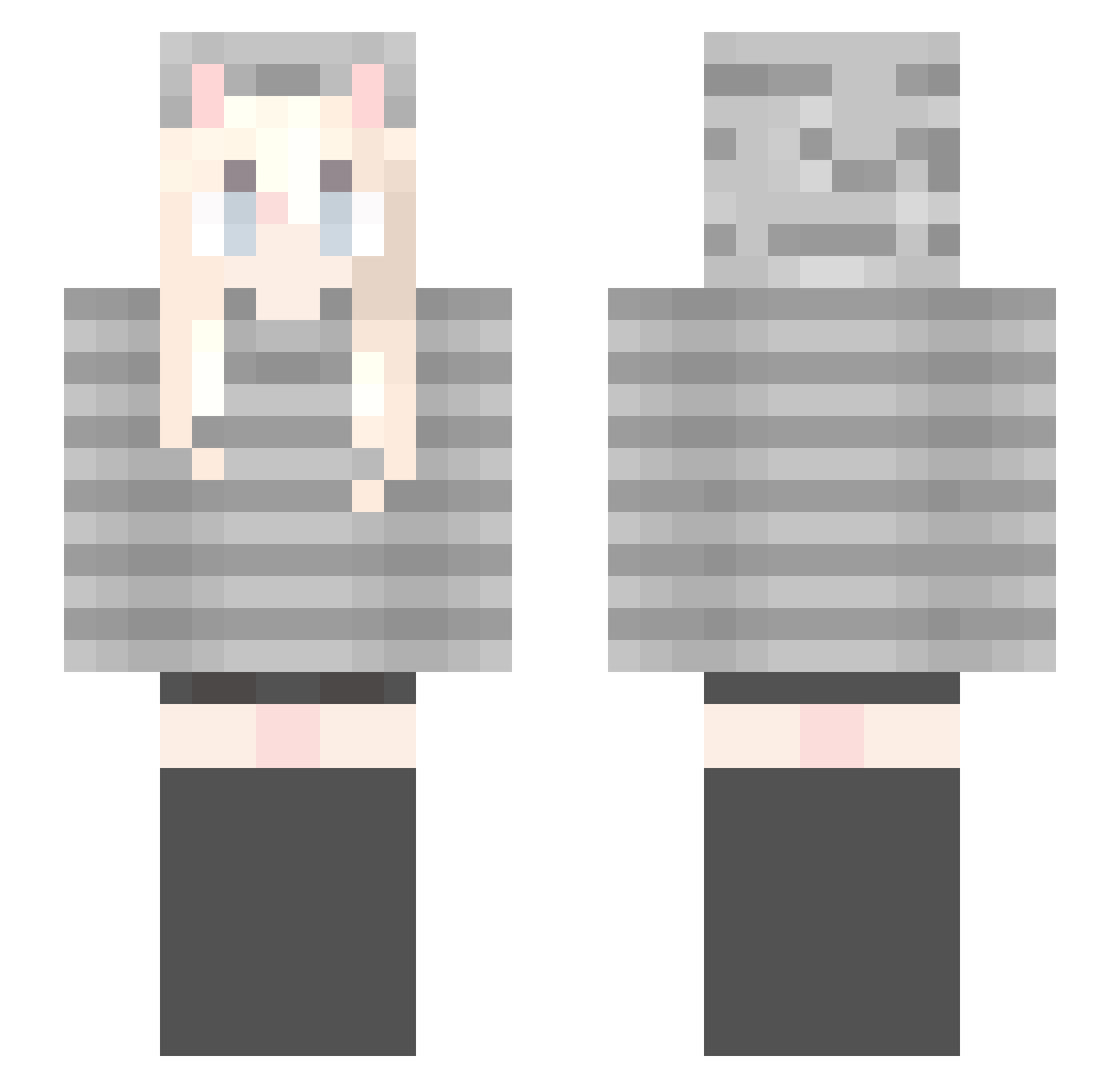Woke Minecraft skin, front and back view