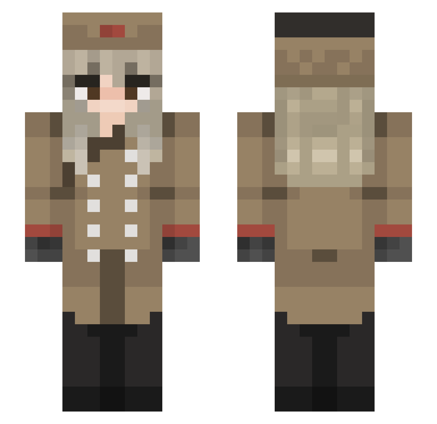 Acall049 Minecraft skin, front and back view