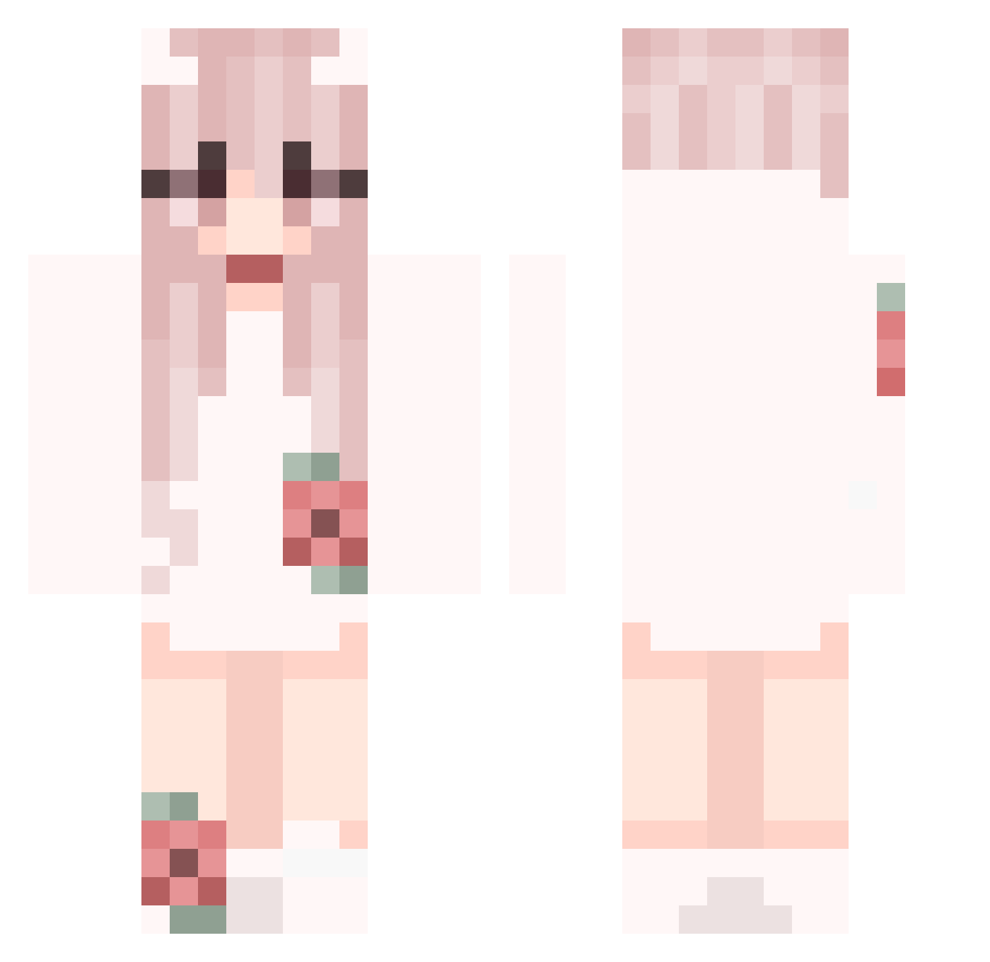 at1v Minecraft skin, front and back view