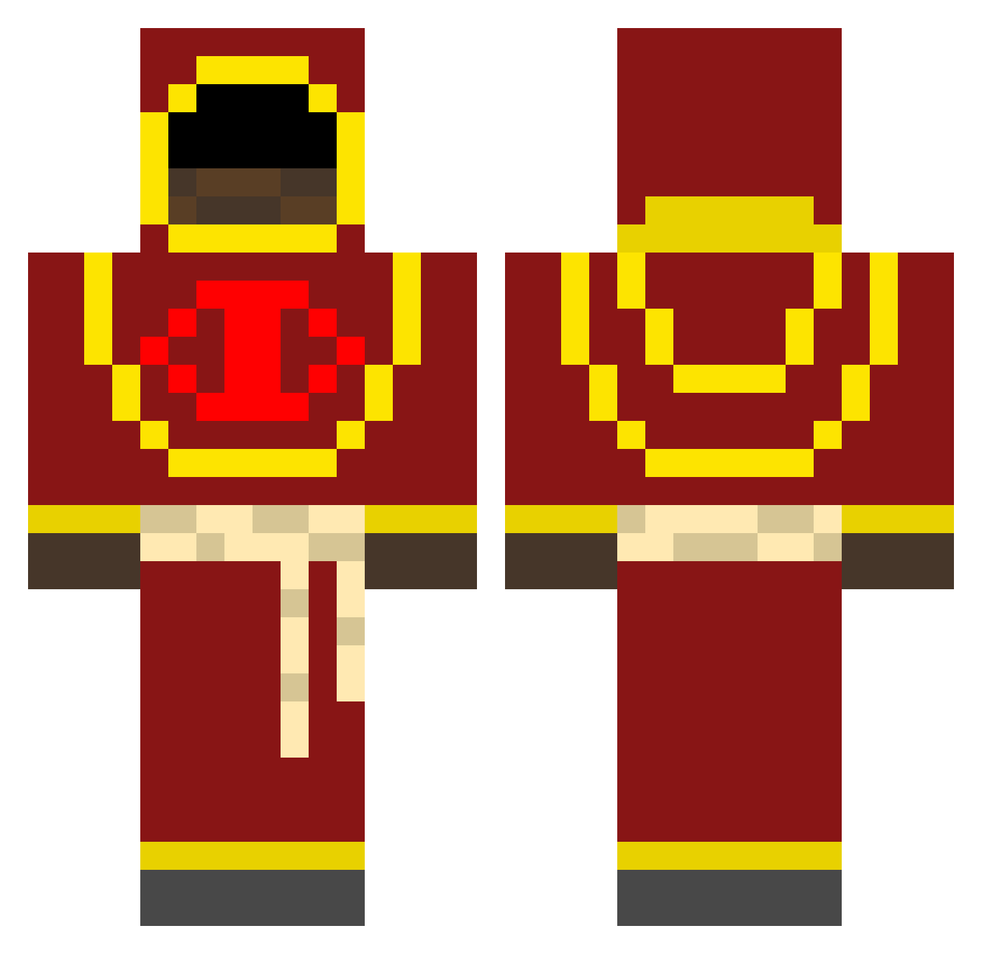 Guest23P Minecraft skin, front and back view