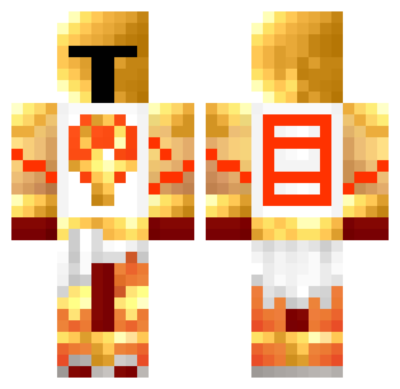 souIls Minecraft skin, front and back view