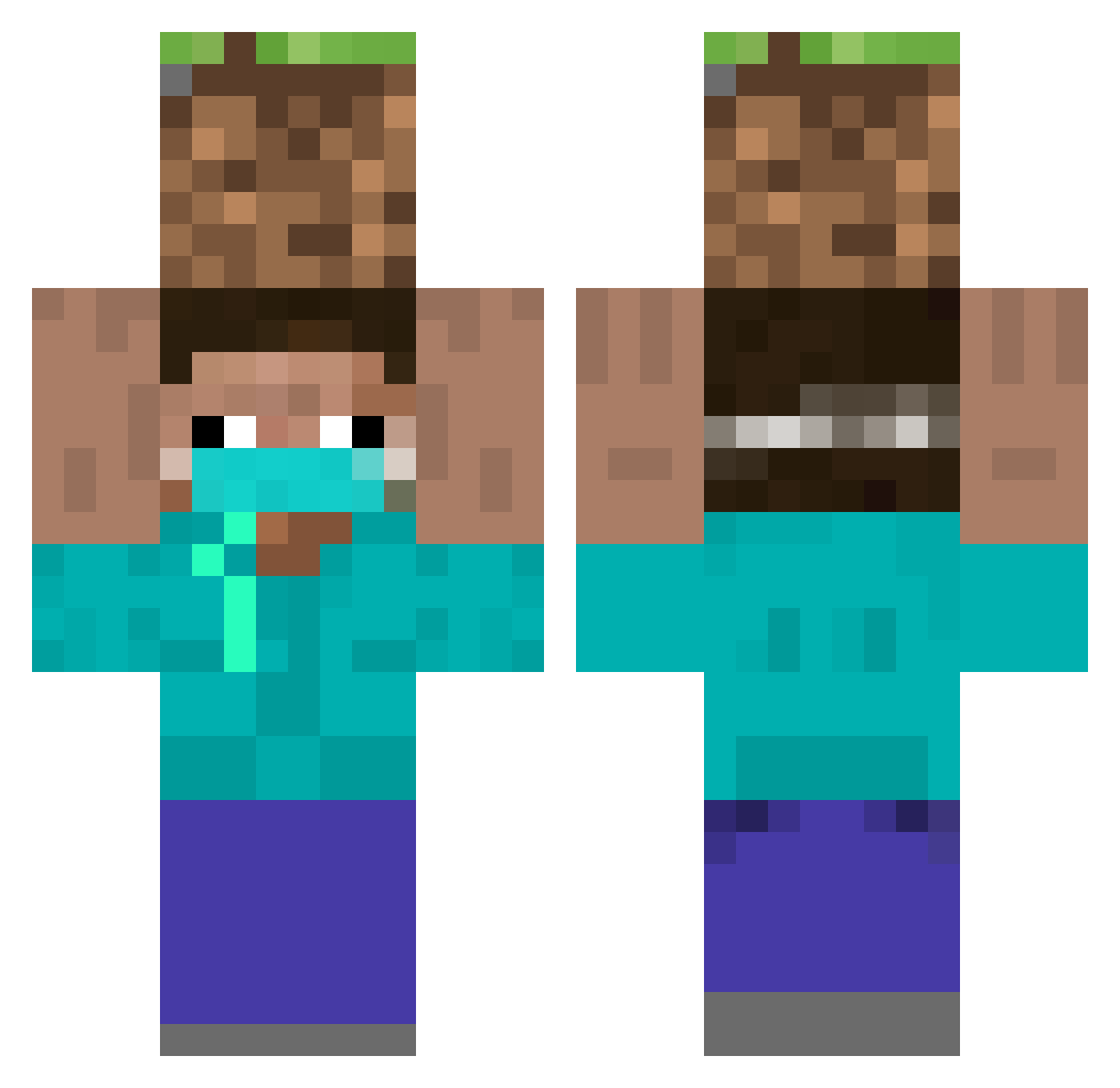 freewin2 Minecraft skin, front and back view