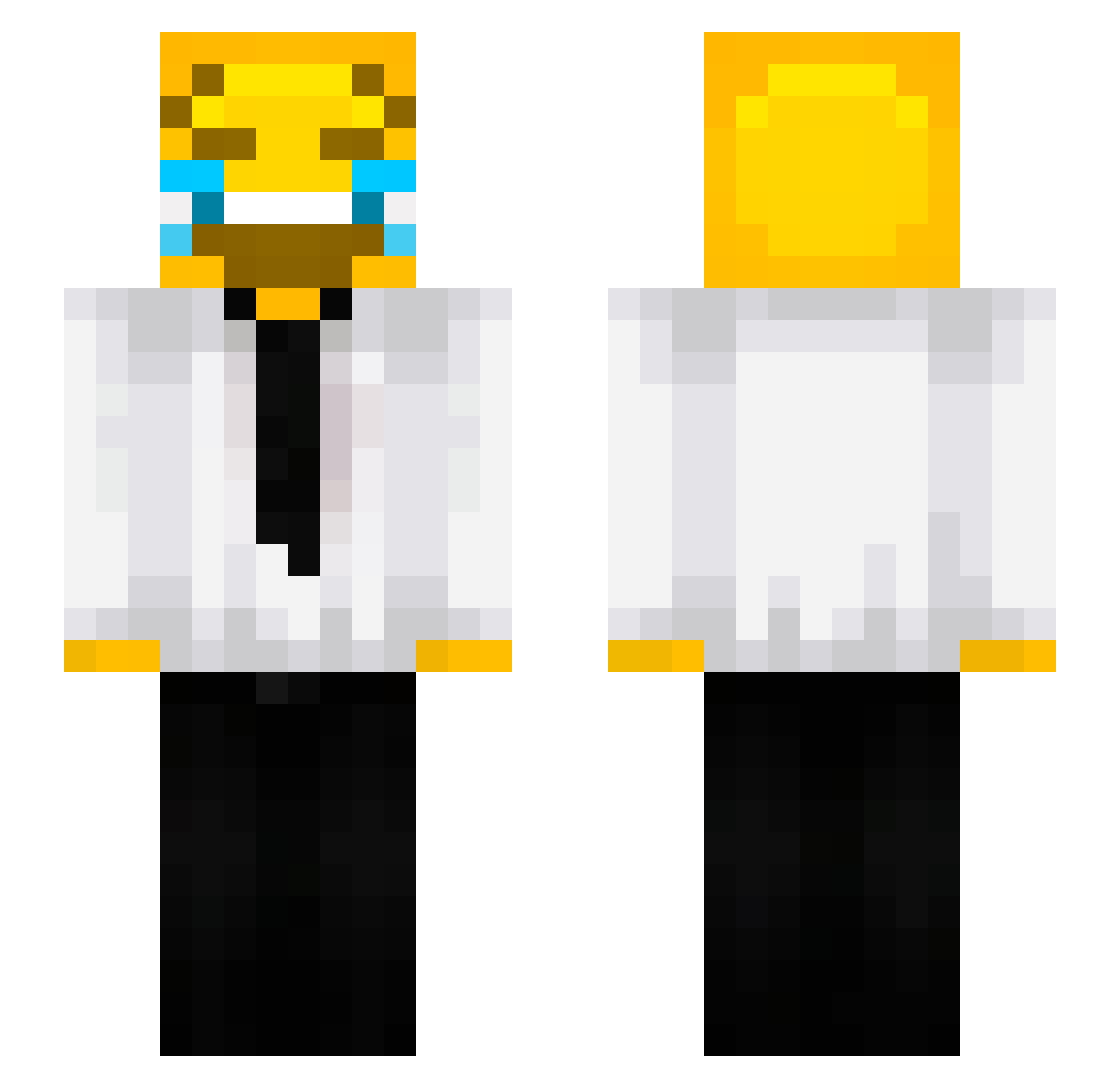 Drexxar Minecraft skin, front and back view