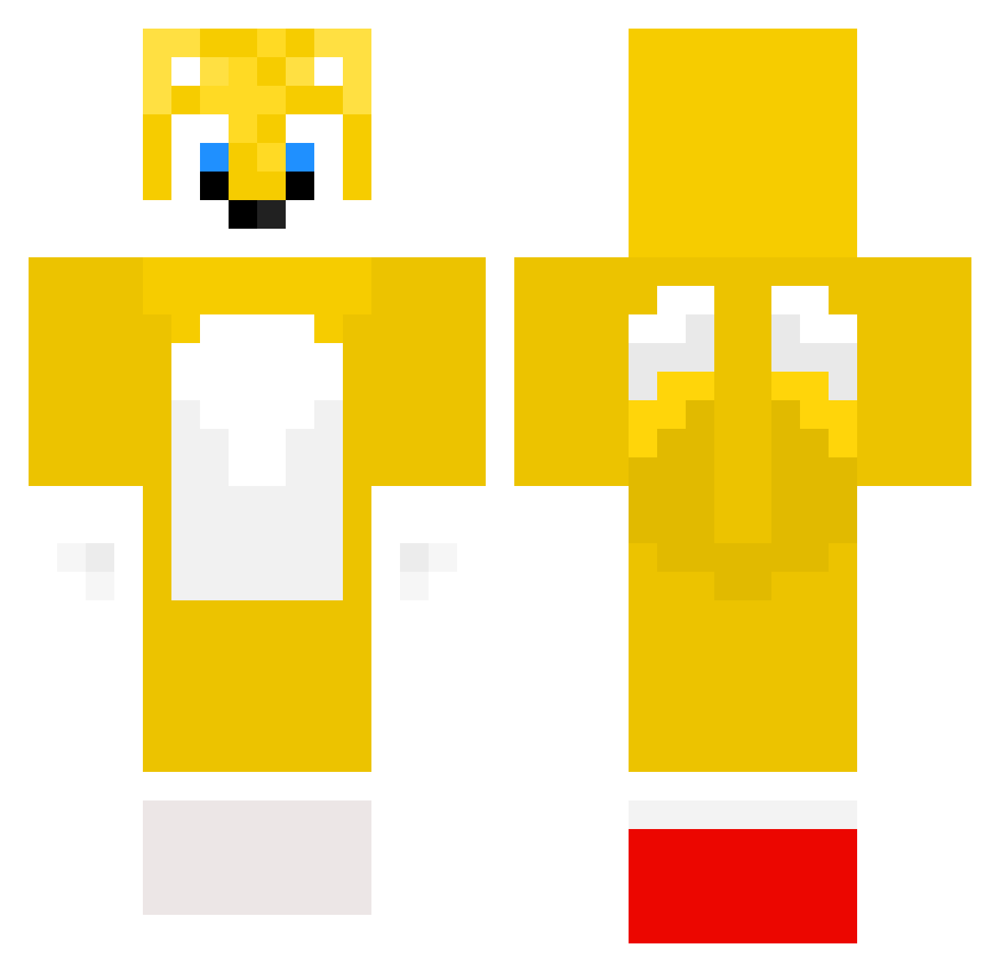 NwLerner Minecraft skin, front and back view