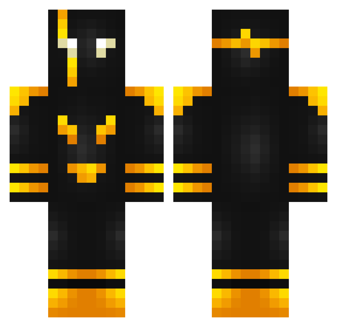 Flowzayy Minecraft skin, front and back view