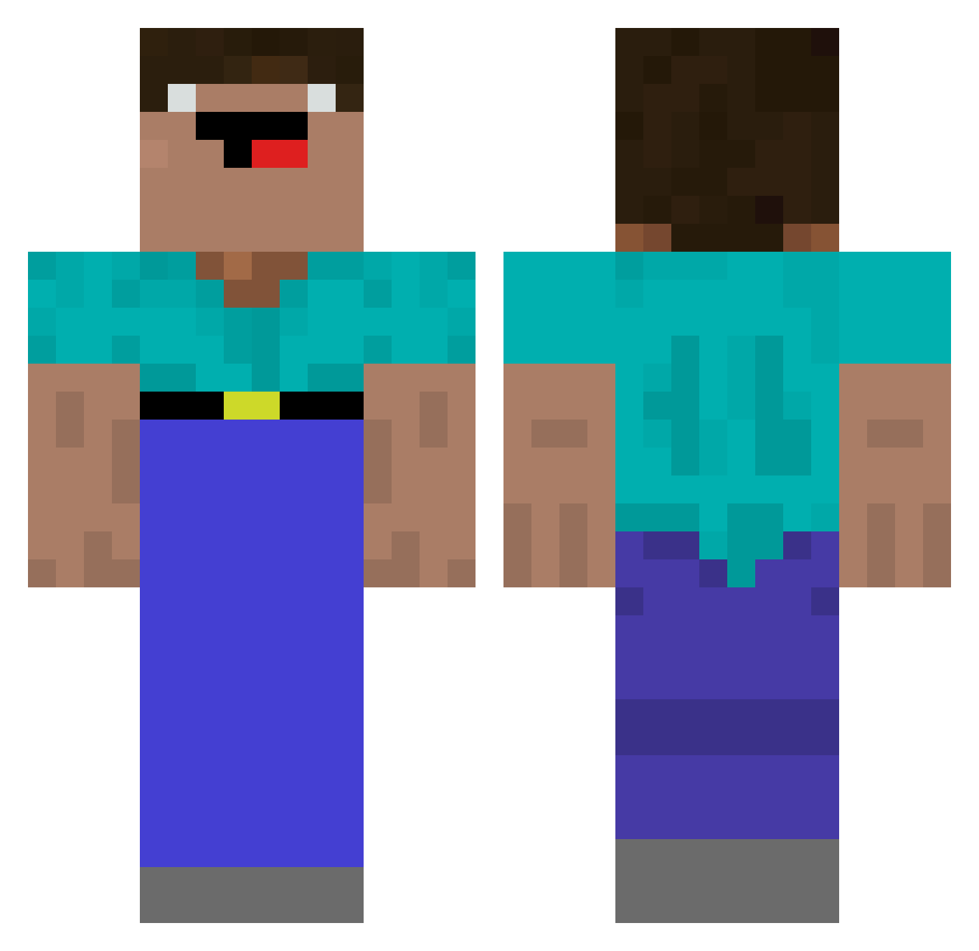 RamenMCD Minecraft skin, front and back view