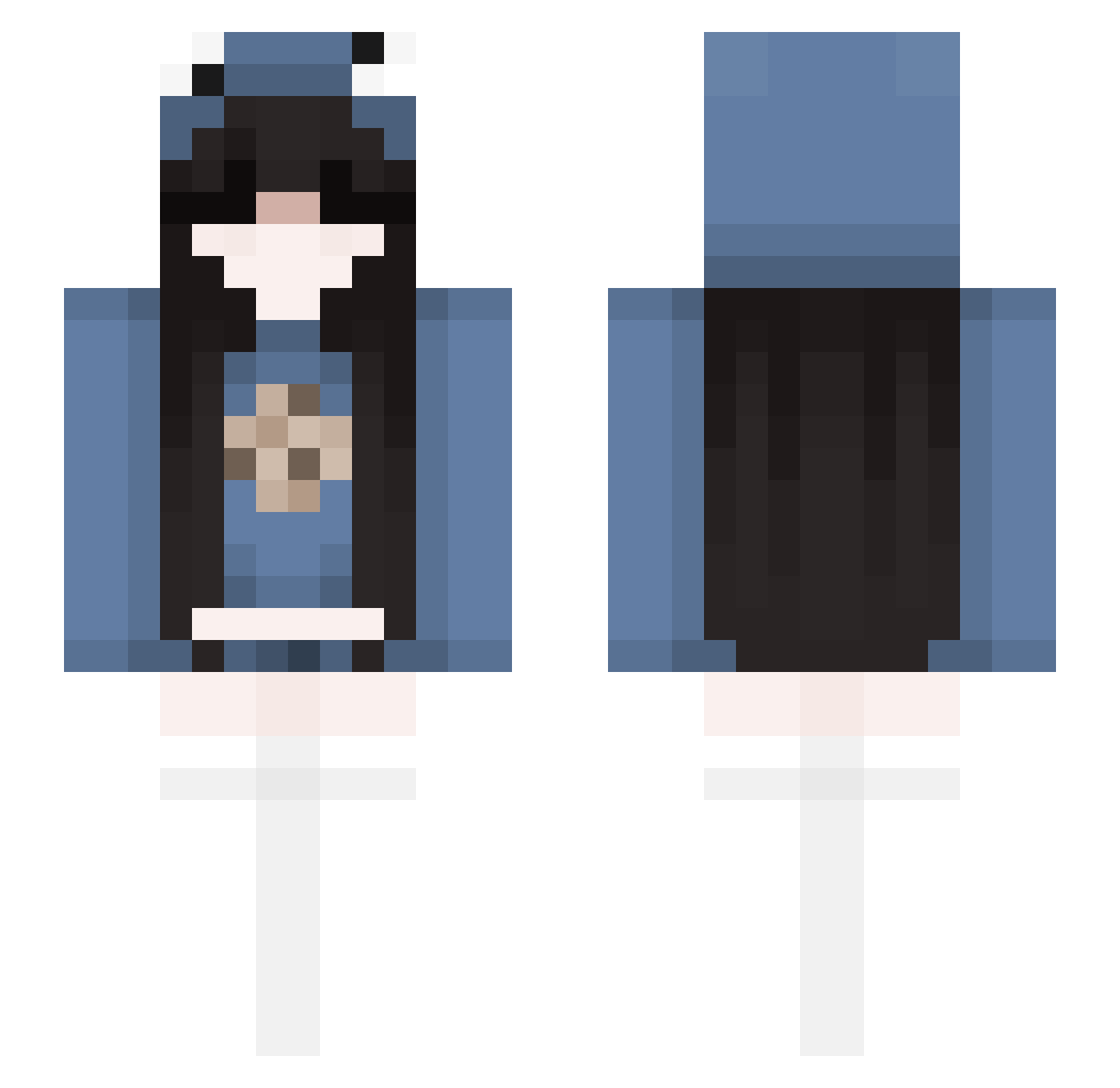 AshWhite Minecraft skin, front and back view