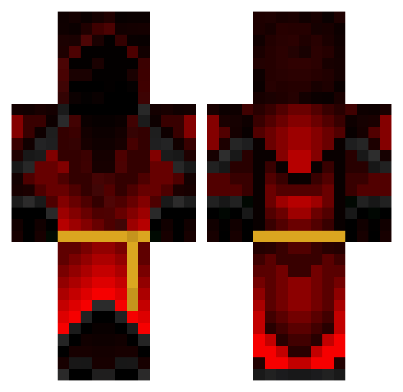 Ren10000 Minecraft skin, front and back view