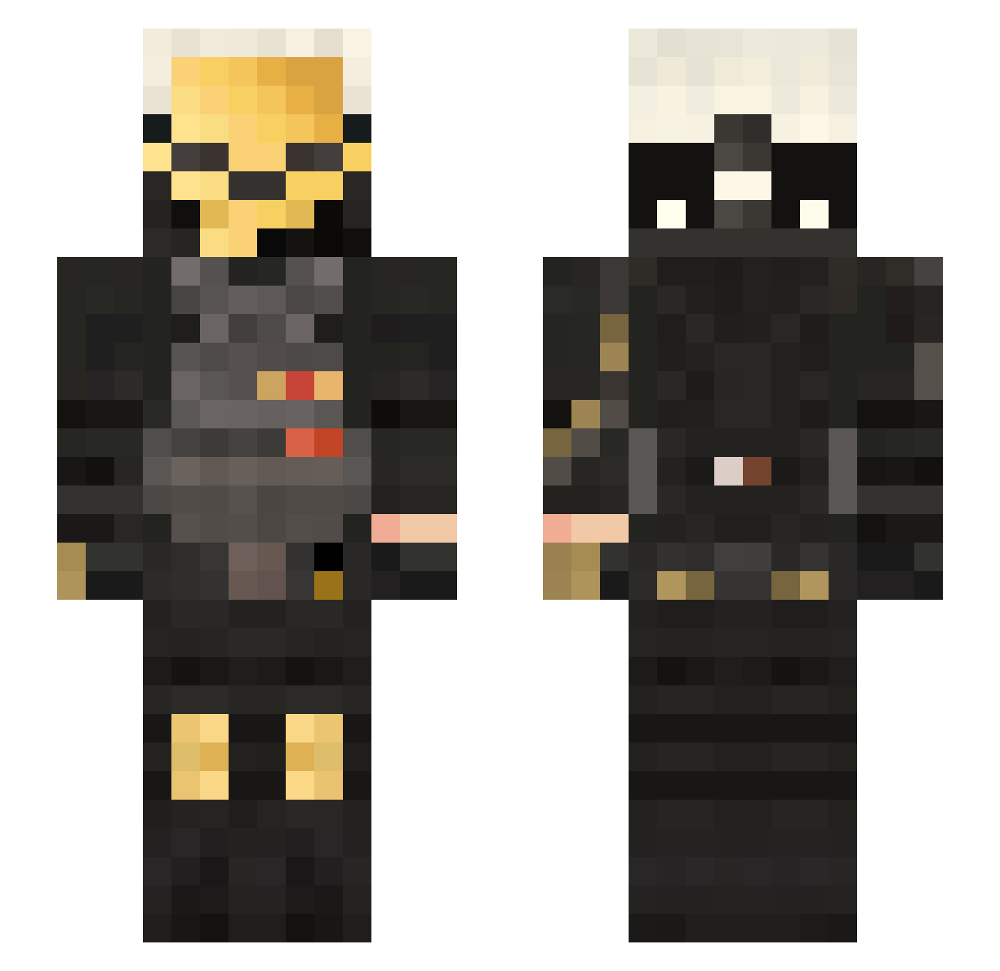 Ryanyayaya Minecraft skin, front and back view