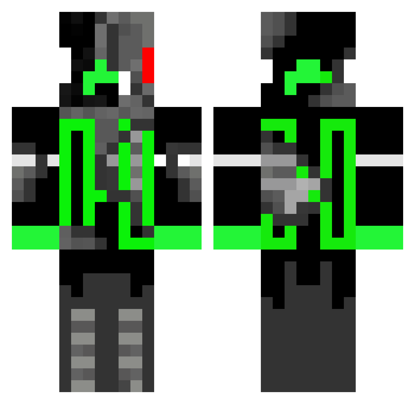 ElRoniMC Minecraft skin, front and back view