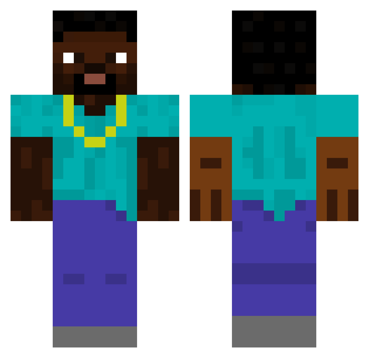 Habab Minecraft skin, front and back view