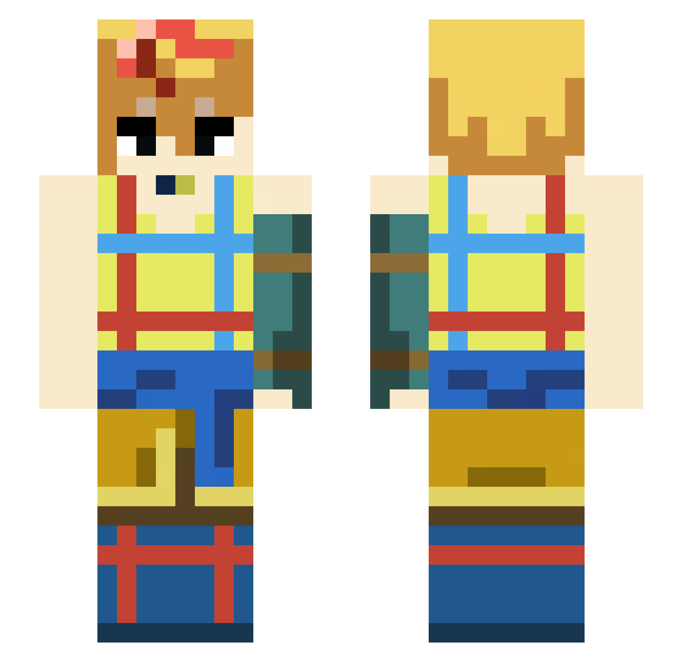 Hydramoon Minecraft skin, front and back view