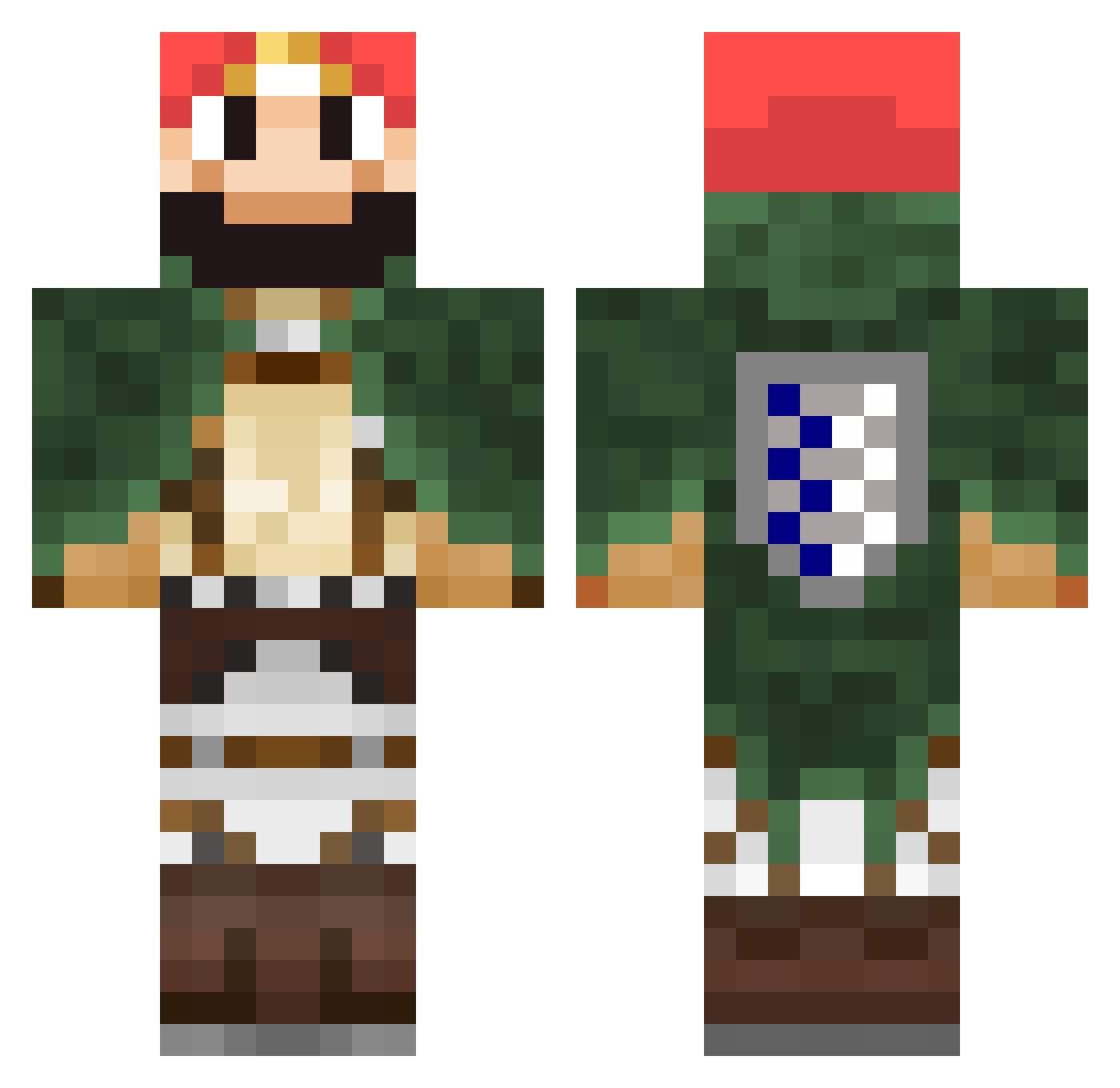 xMLGxMCPx Minecraft skin, front and back view