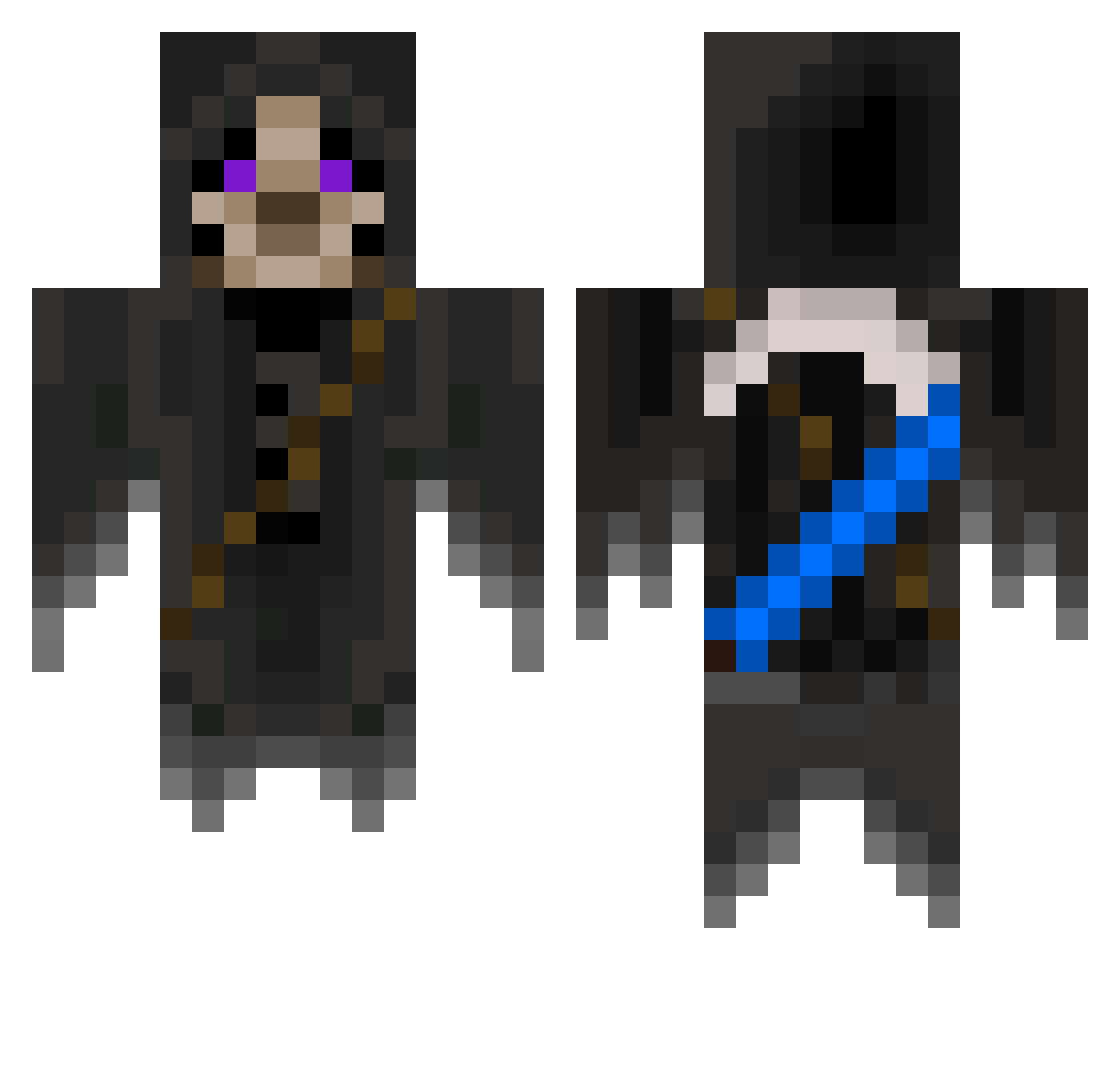 Thandav Minecraft skin, front and back view