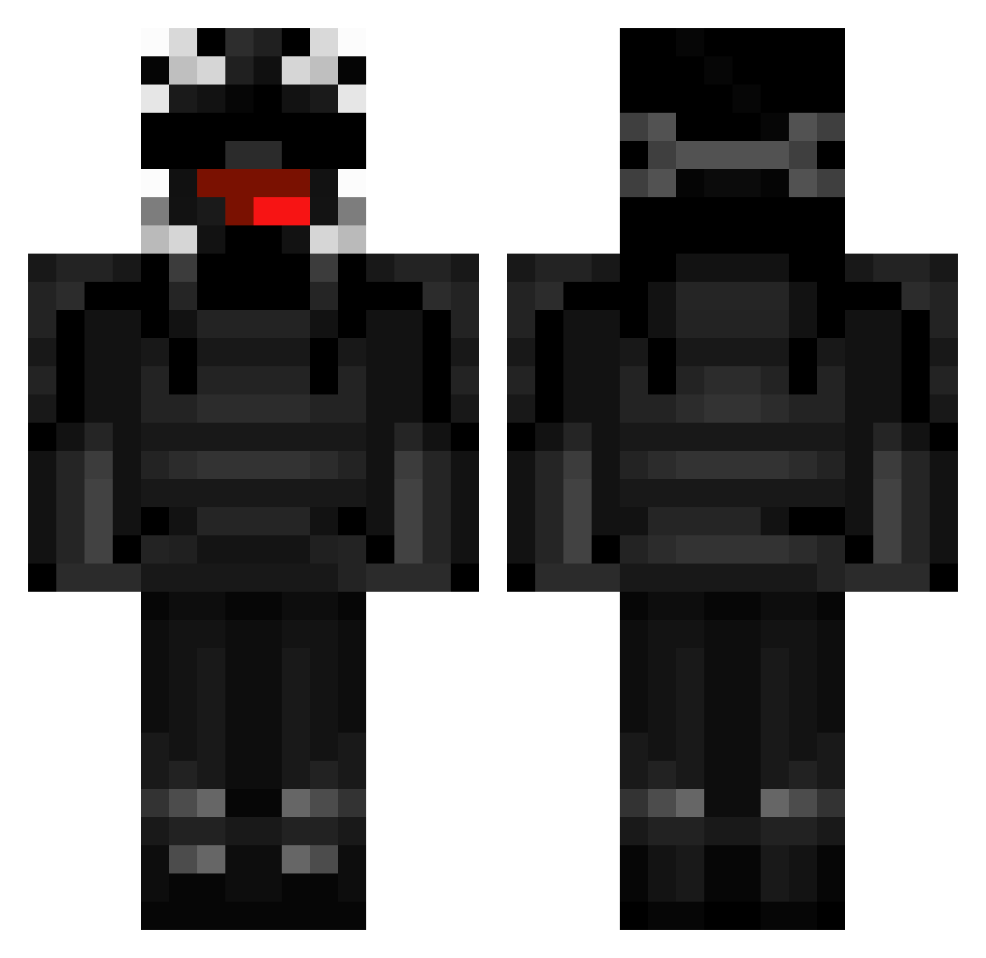 NotDareos Minecraft skin, front and back view