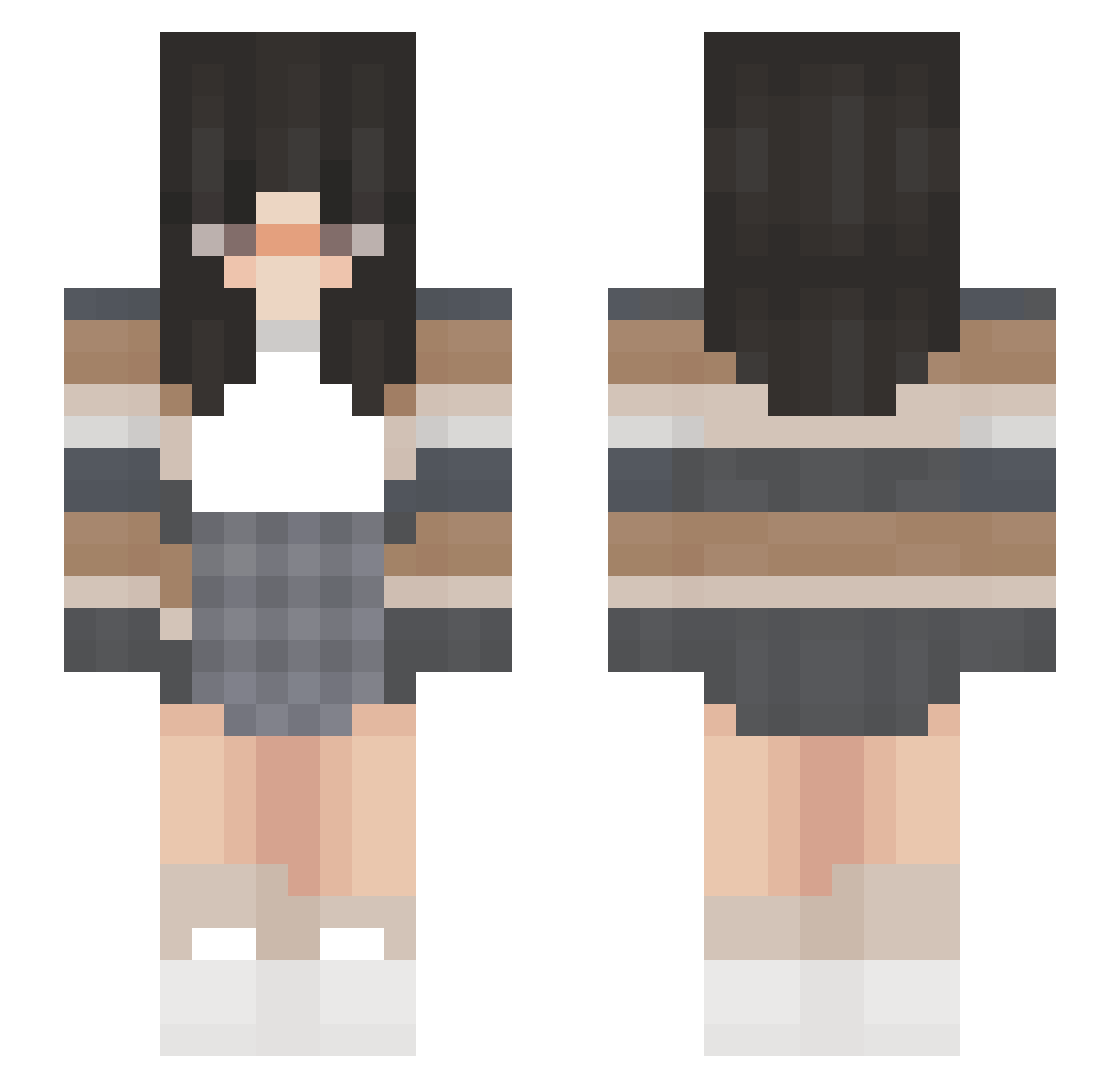 qirae Minecraft skin, front and back view