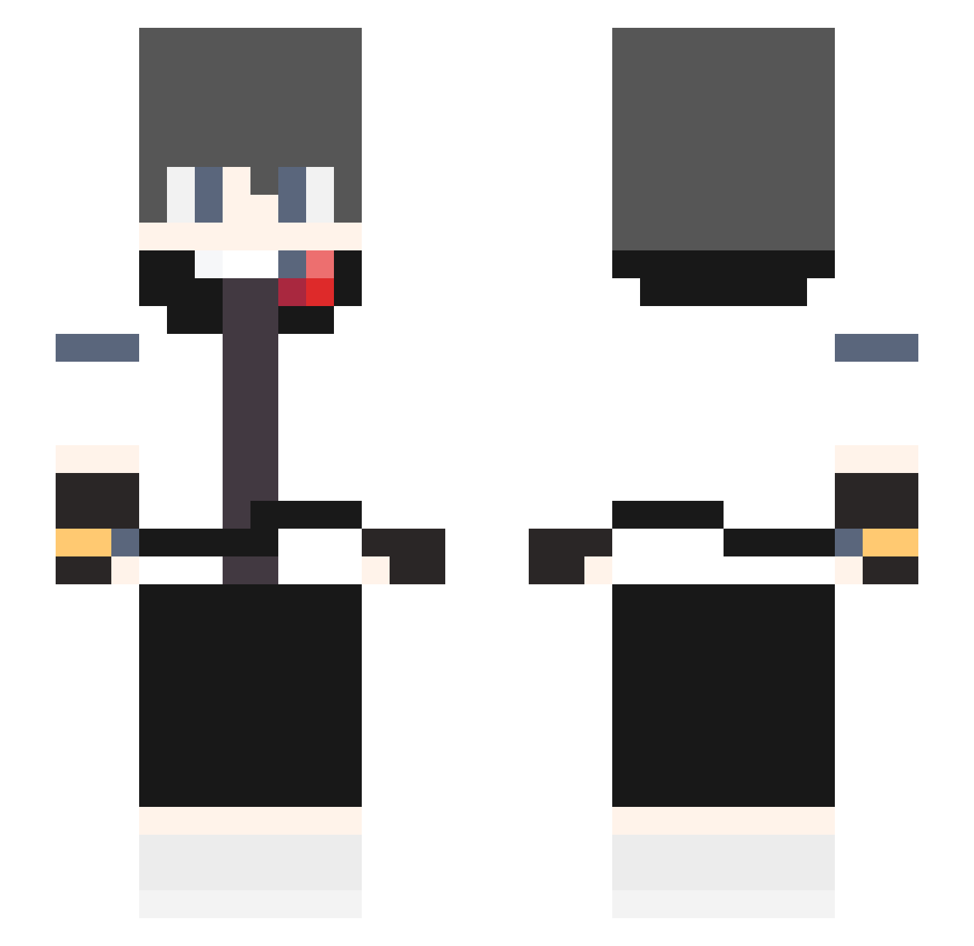 YiWanLing Minecraft skin, front and back view