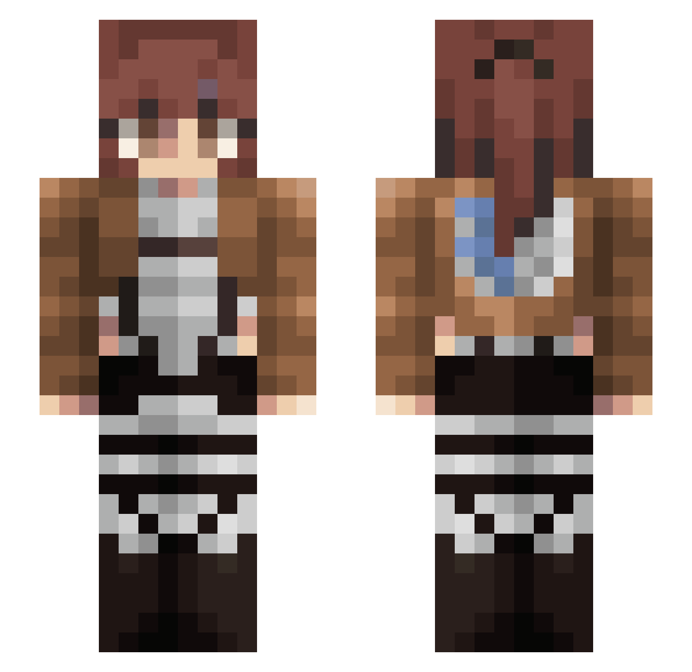 Kaorifujii Minecraft skin, front and back view
