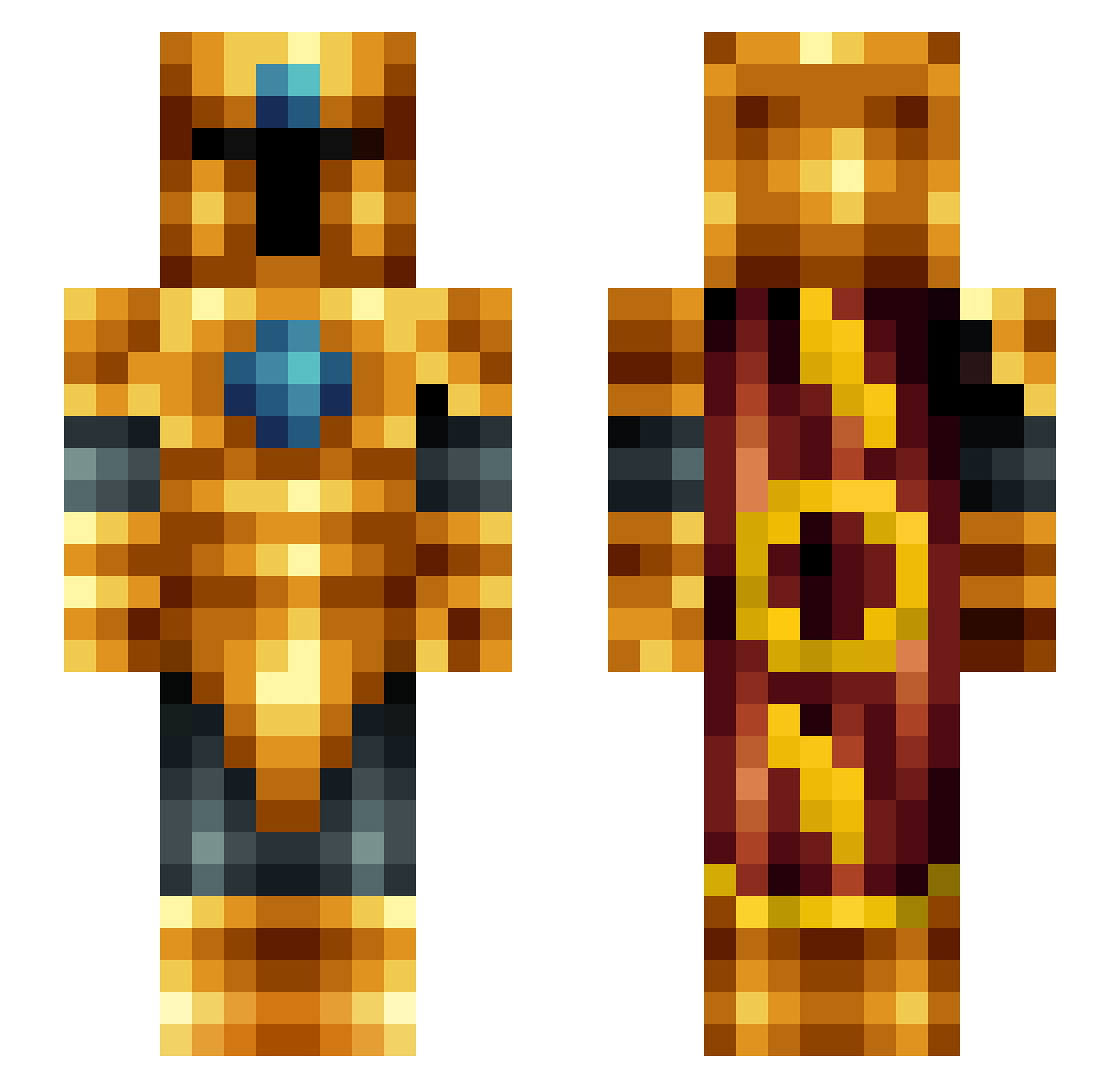 pUnMaStur Minecraft skin, front and back view