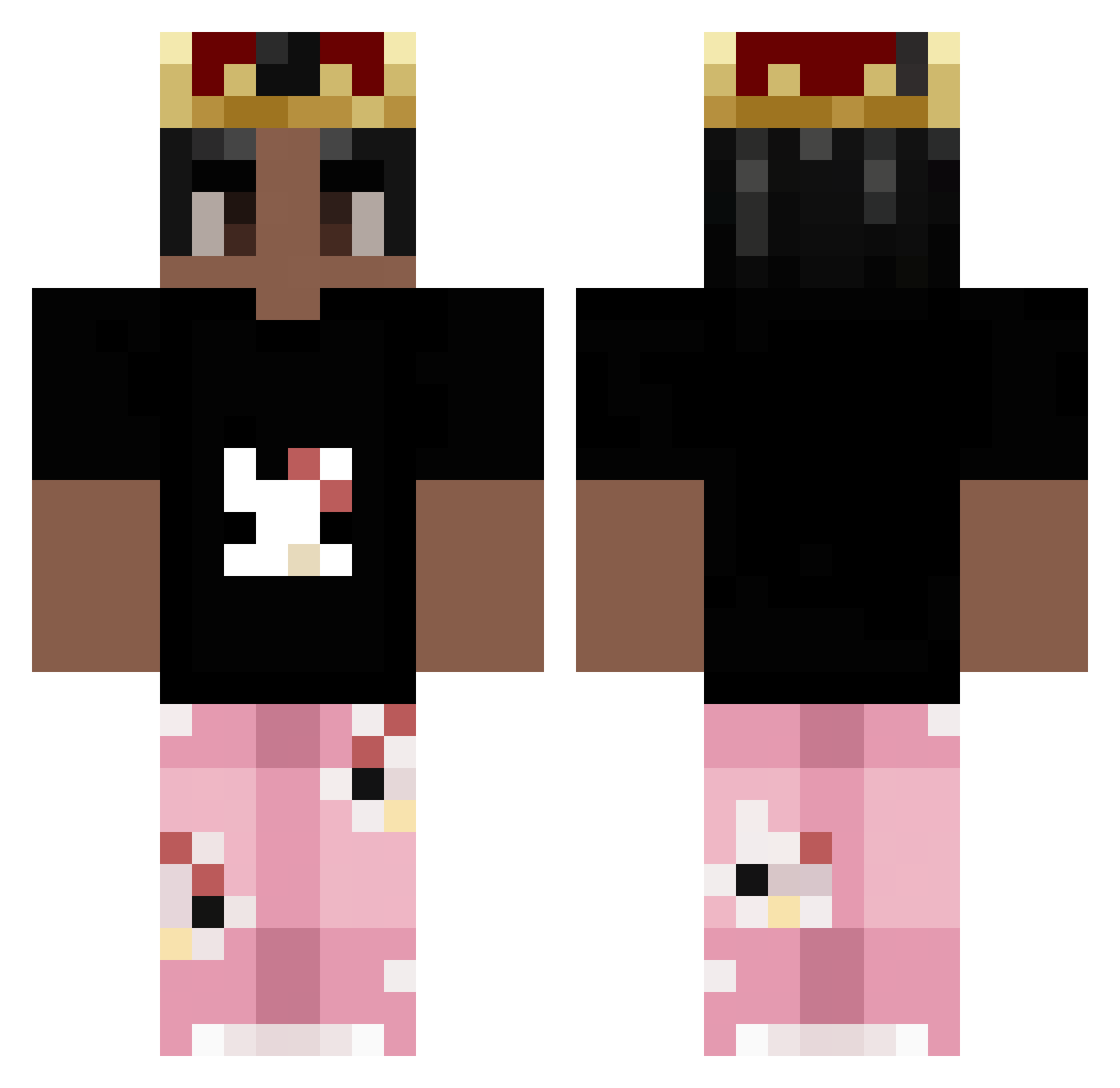 Ssxntxz Minecraft skin, front and back view
