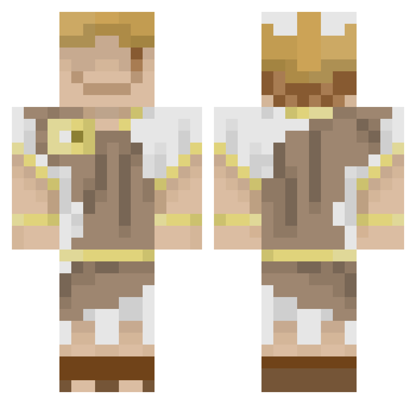 ImVgForReal Minecraft skin, front and back view