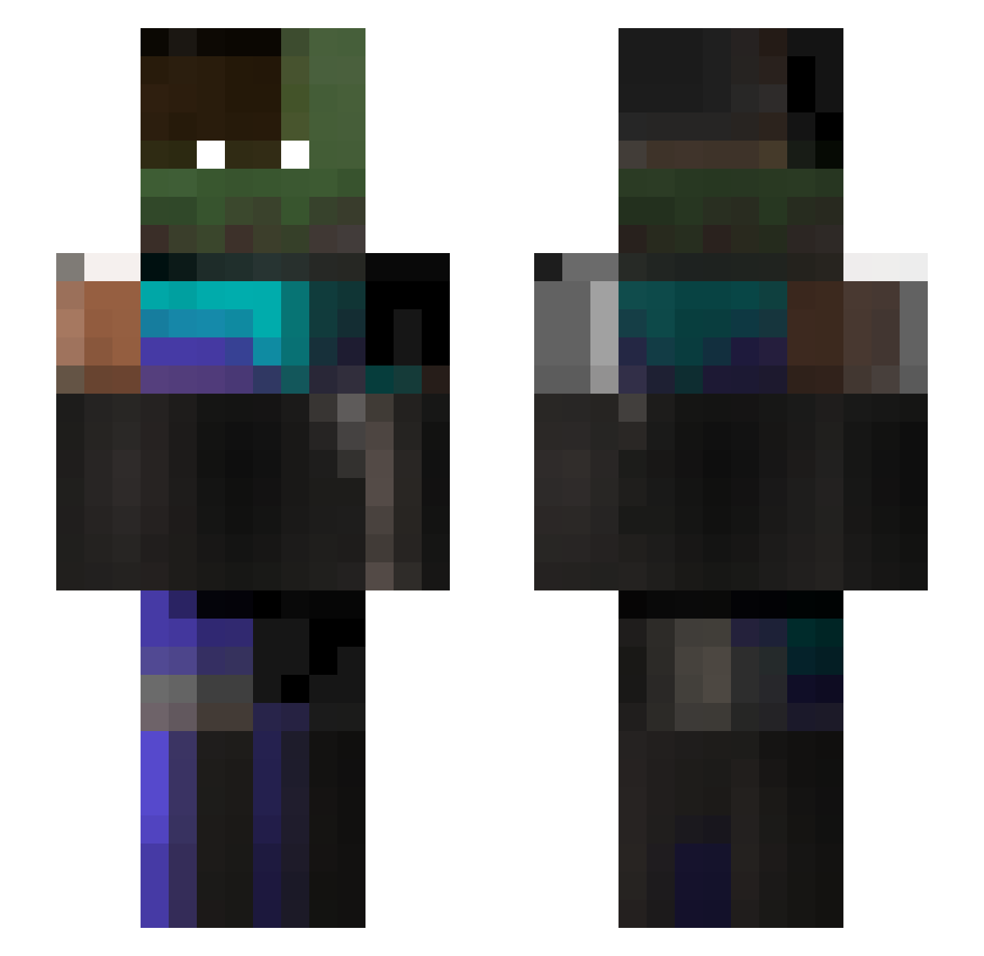 monsal Minecraft skin, front and back view