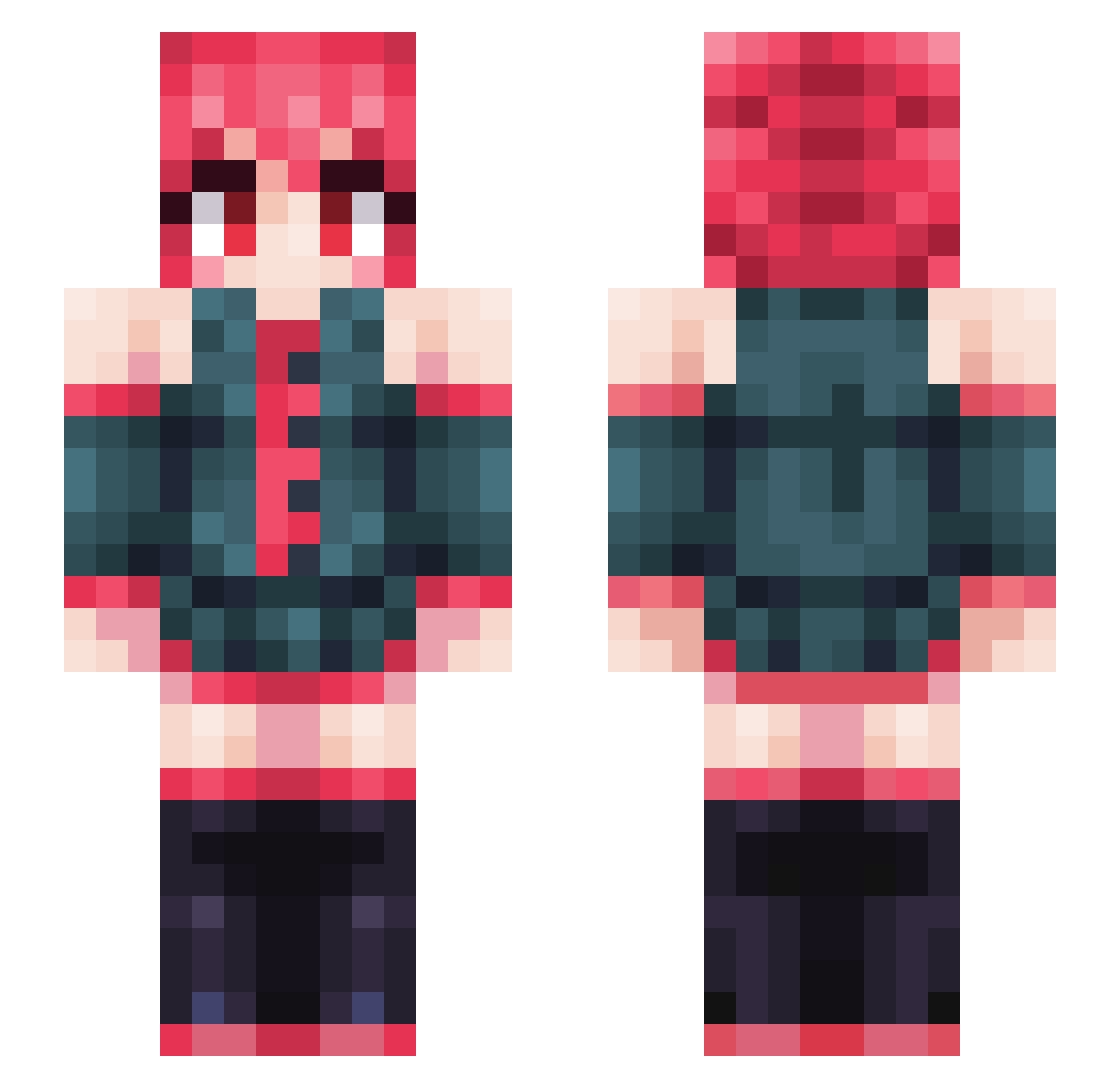 DinoHunterNO Minecraft skin, front and back view