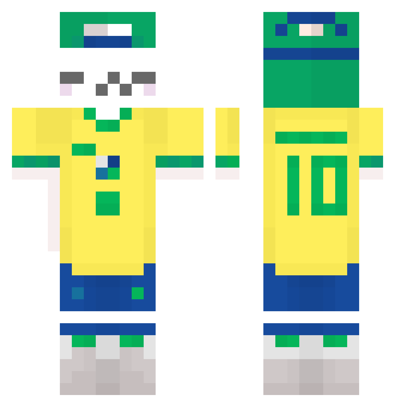 CaioRy Minecraft skin, front and back view