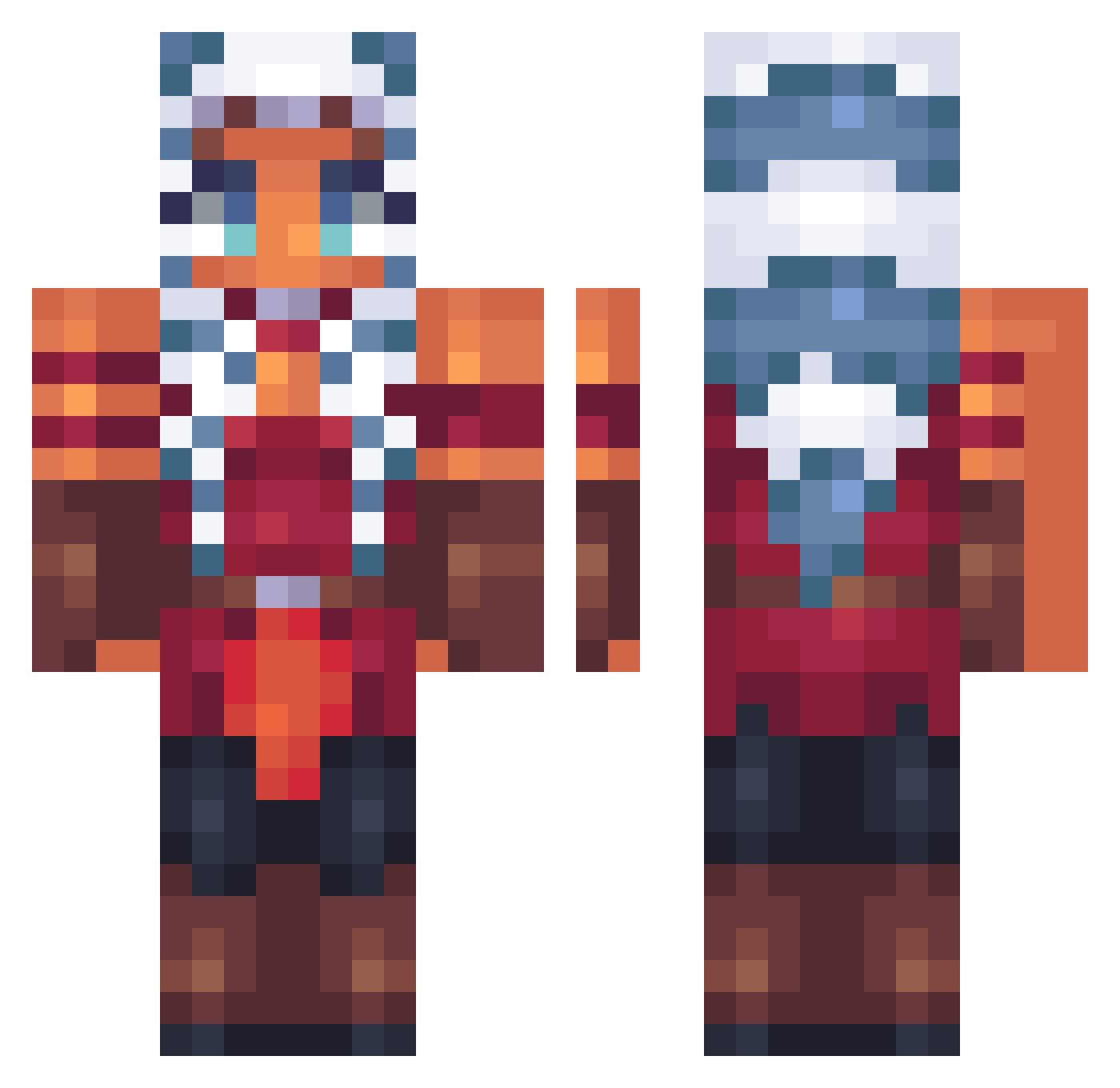 DarthDovahkiin Minecraft skin, front and back view