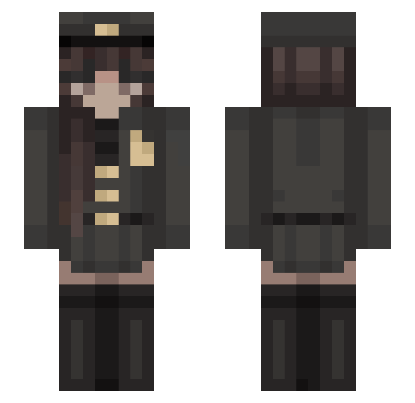 SoVexed Minecraft skin, front and back view