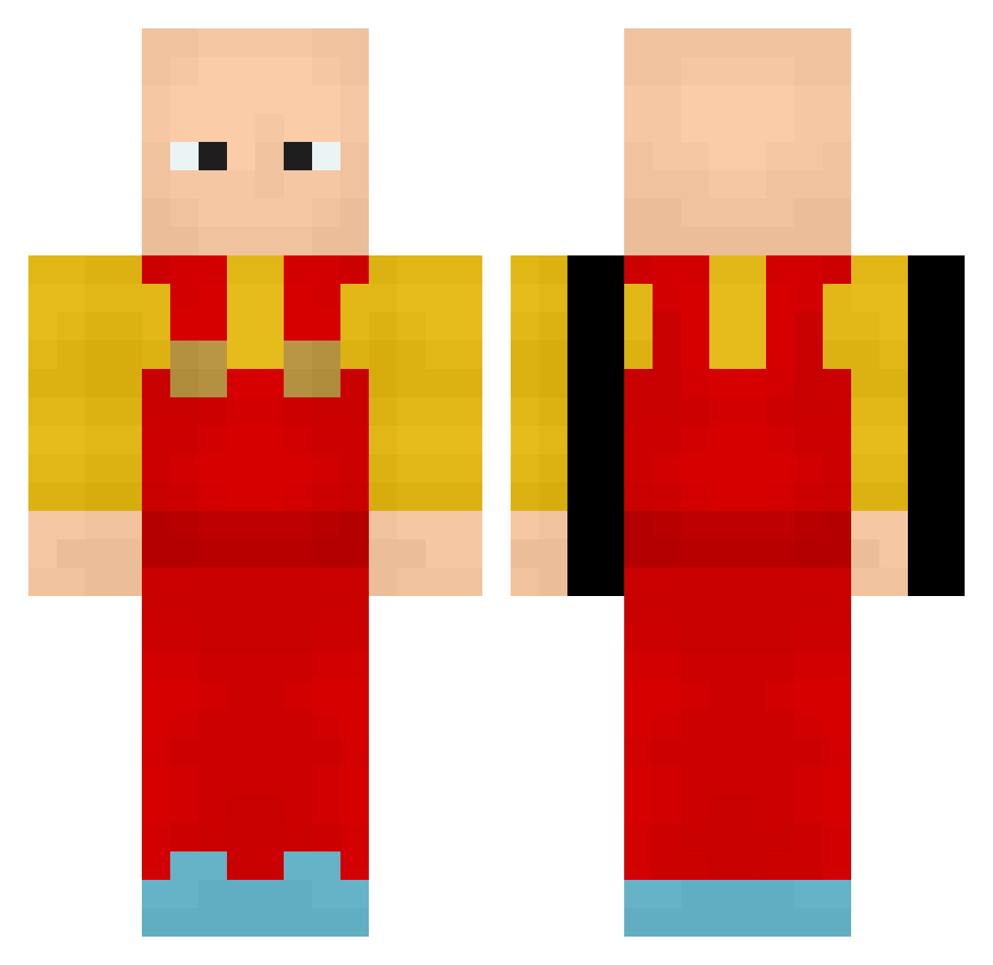 Motchyy Minecraft skin, front and back view